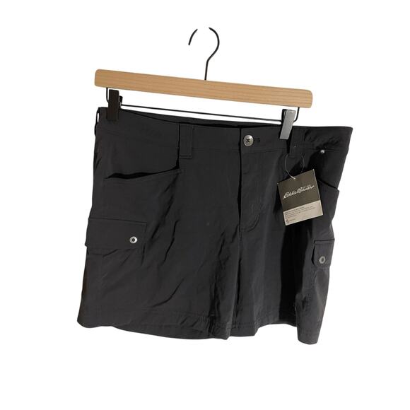 NWT Eddie Bauer Women's 12 T Gorpcore Utility Hiking Black Horizon Cargo Shorts - Picture 4 of 6